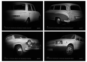 A2 Wandkalender mit Motiv von Wartburg black / white A2K3